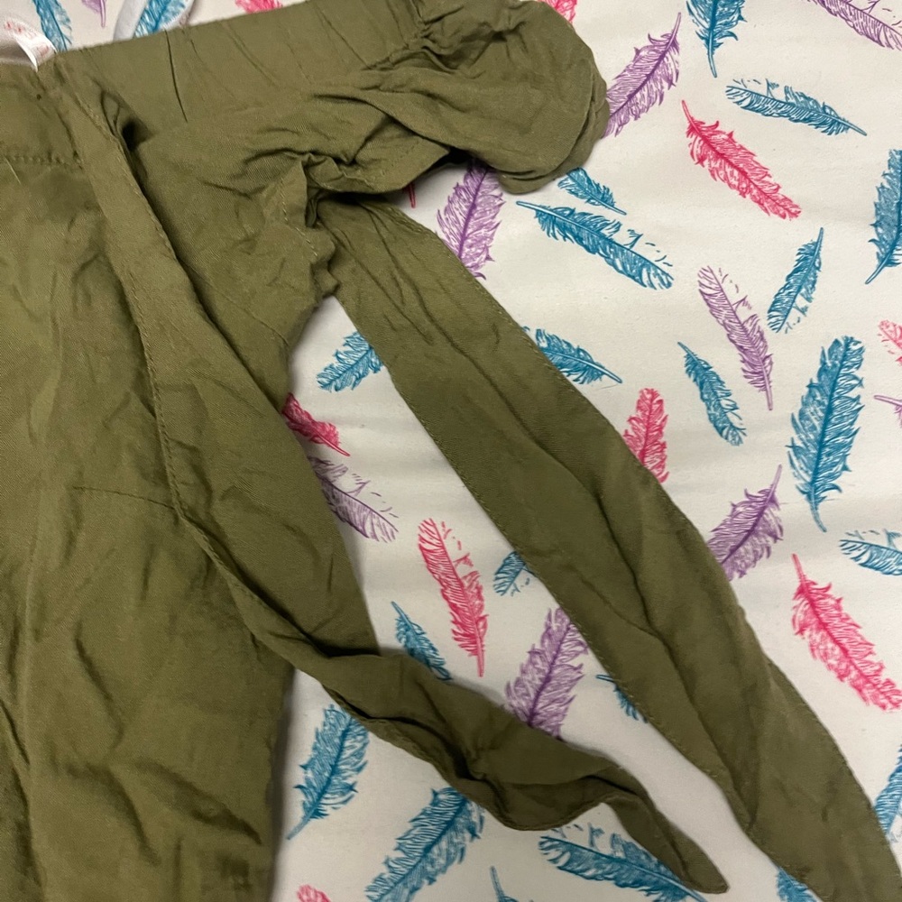 Guess Olive Green Off-Shoulder Dress - Picture 3 of 5